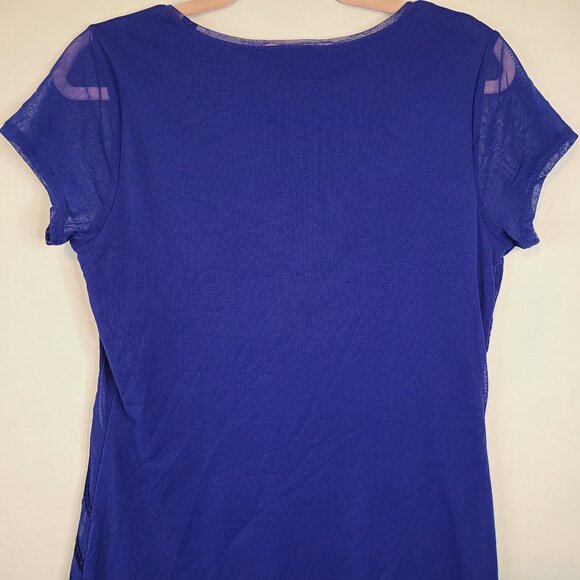 INC International Concepts Royal Blue Embroidered Top L - Picture 2 of 4